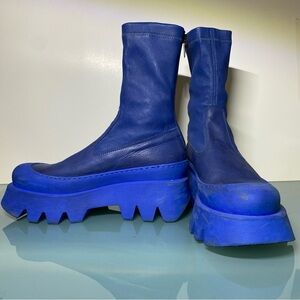 Blue Combat & Moto Boots